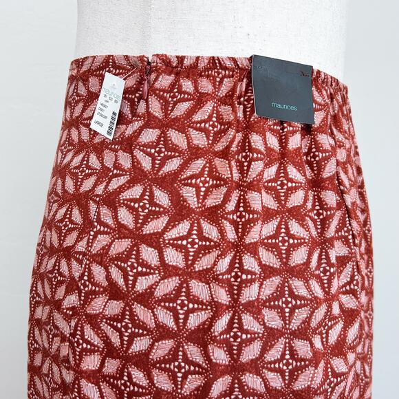 Maurices Rust Orange Boho Long Maxi Skirt NWT - Picture 5 of 8